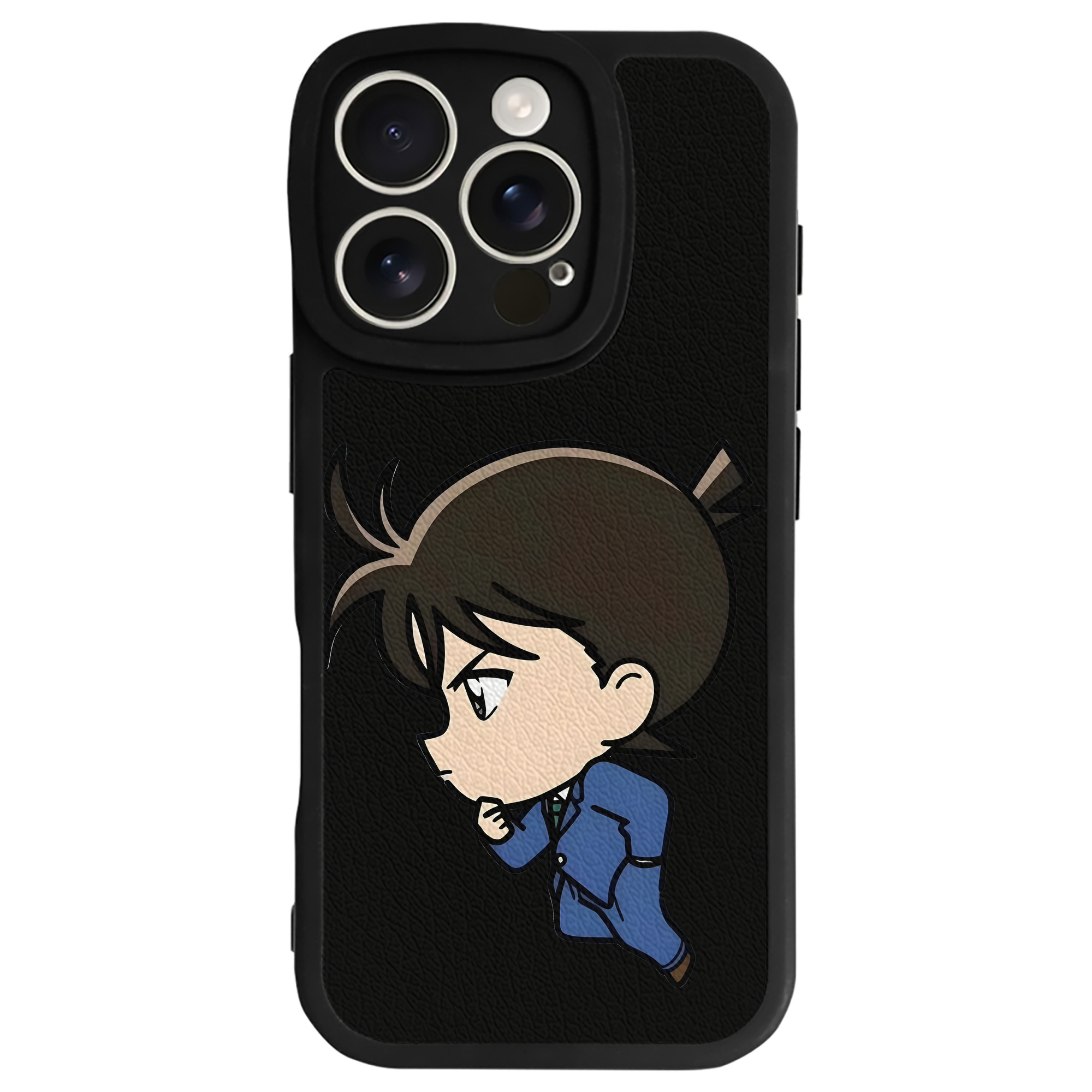 （画像用） 名探偵コナン 江戸川 コナン Detective Conan Conan Edogawa 【iPhone 16シリーズ対応】シリコンスマホケース（レザー調） 材質：シリコン